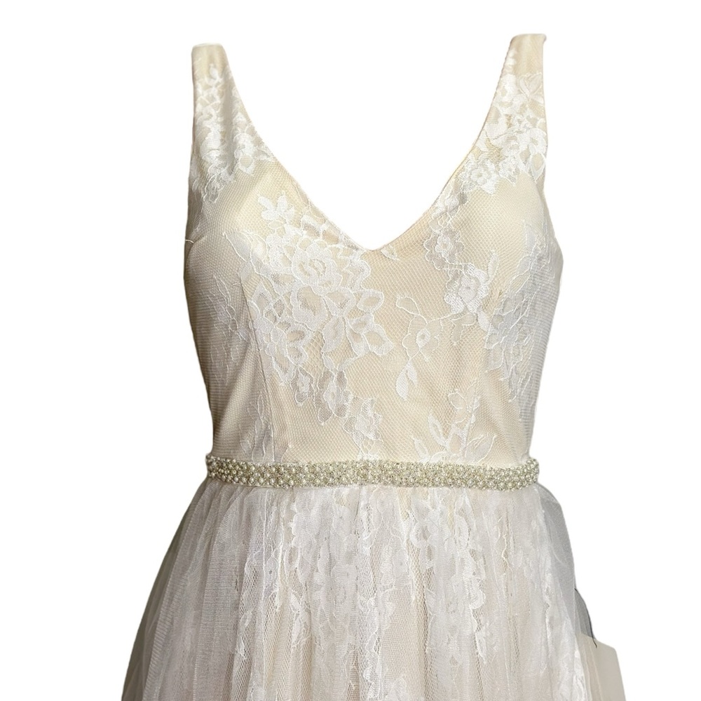 LULUS Sweet Love Floral Lace Beaded Maxi Dress, Ivory, Small - Picture 4 of 15